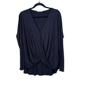 Double Zero Black Draped Blouse size medium